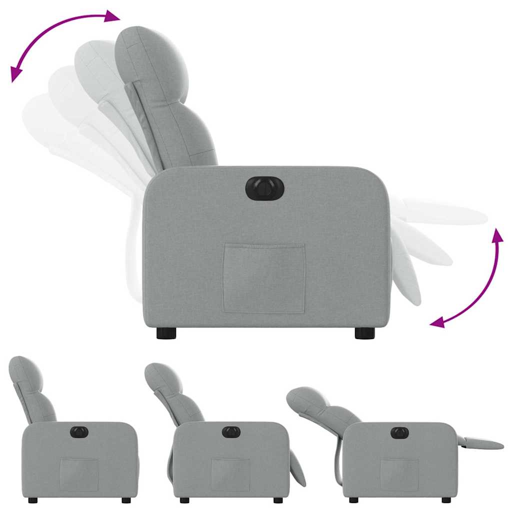 Fauteuil inclinable électrique Gris clair Tissu - XIOS