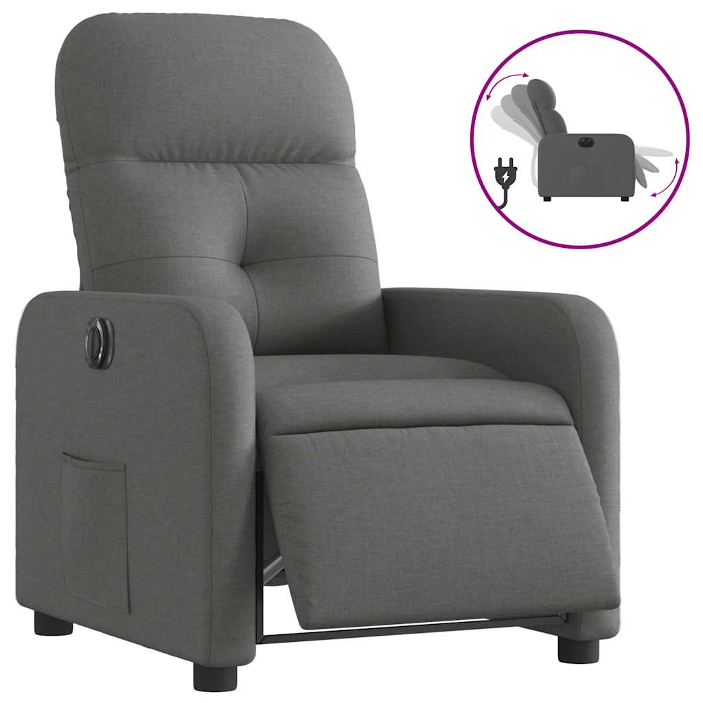 Fauteuil inclinable électrique Gris foncé Tissu - XIOS