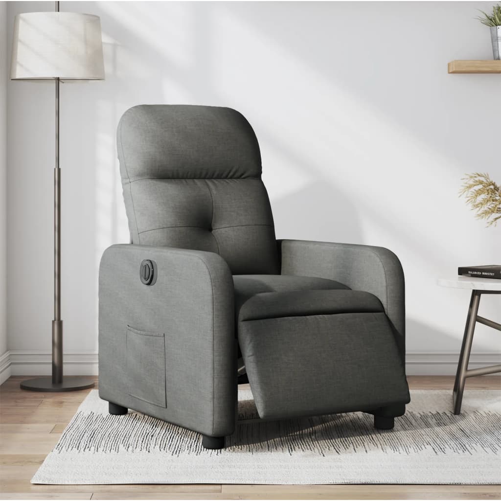 Fauteuil inclinable électrique Gris foncé Tissu - XIOS