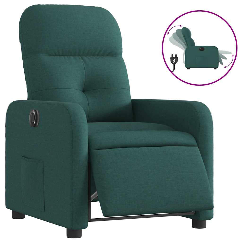 Fauteuil inclinable électrique Vert foncé Tissu - XIOS