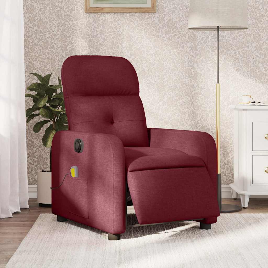 Fauteuil de massage inclinable électrique Rouge bordeaux Tissu - XIOS