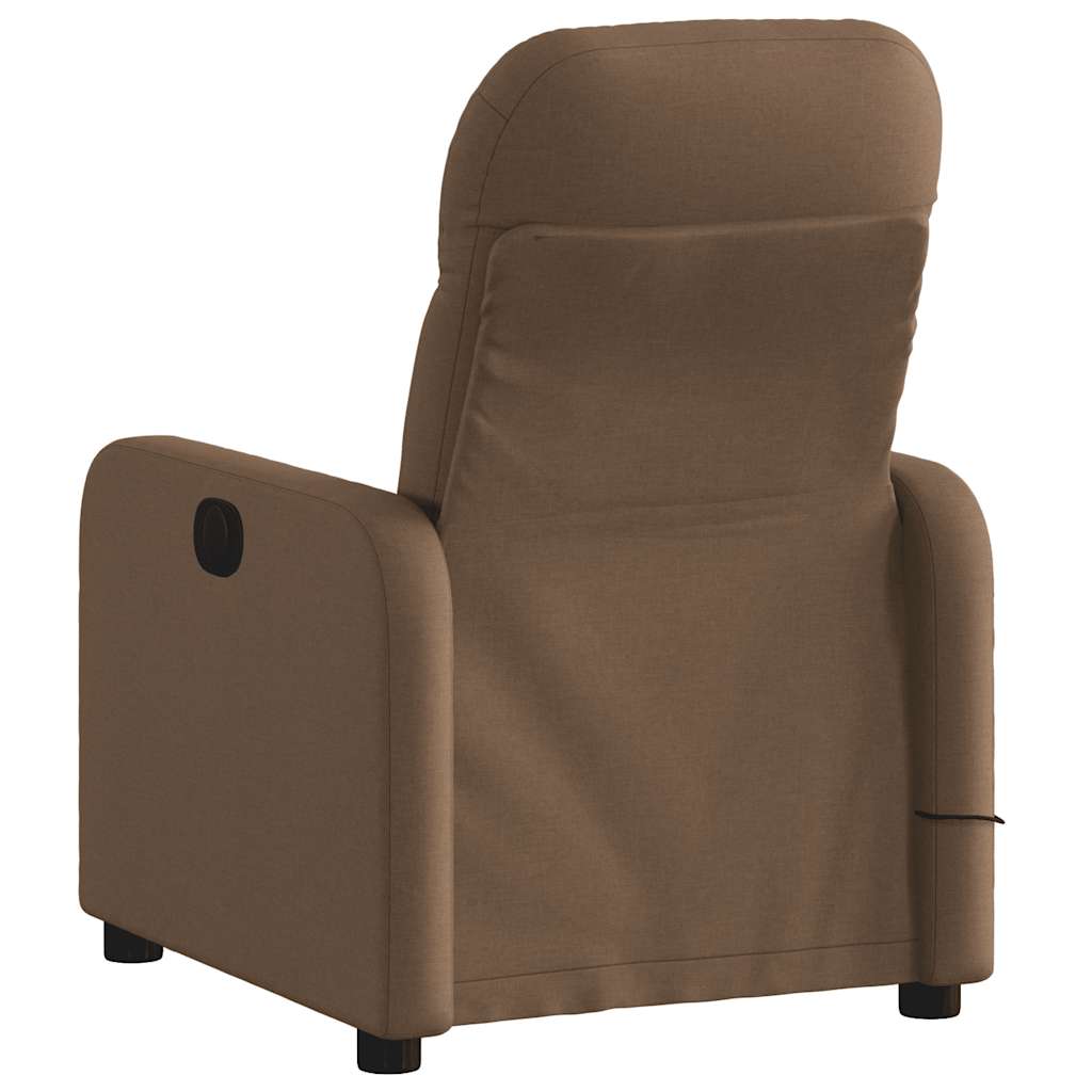 Fauteuil inclinable de massage électrique marron tissu - XIOS