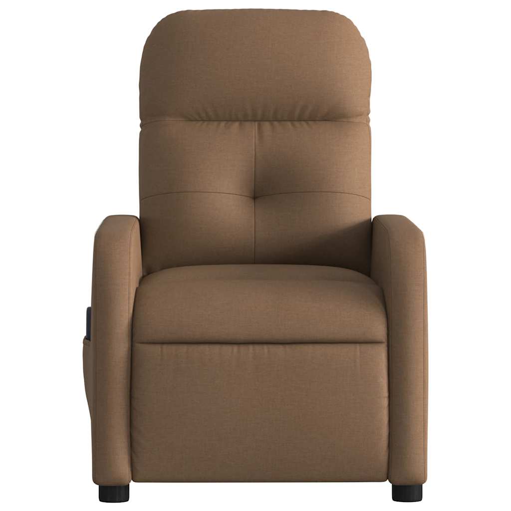 Fauteuil inclinable de massage électrique marron tissu - XIOS