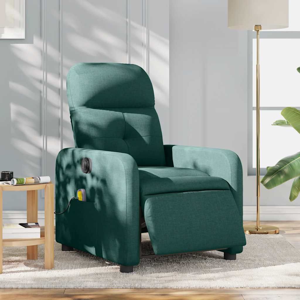 Fauteuil de massage inclinable électrique Vert foncé Tissu - XIOS