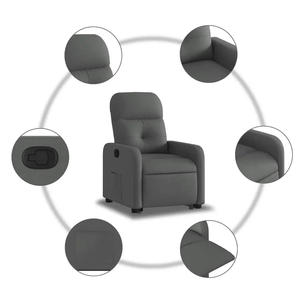 Fauteuil inclinable Gris foncé Tissu - XIOS