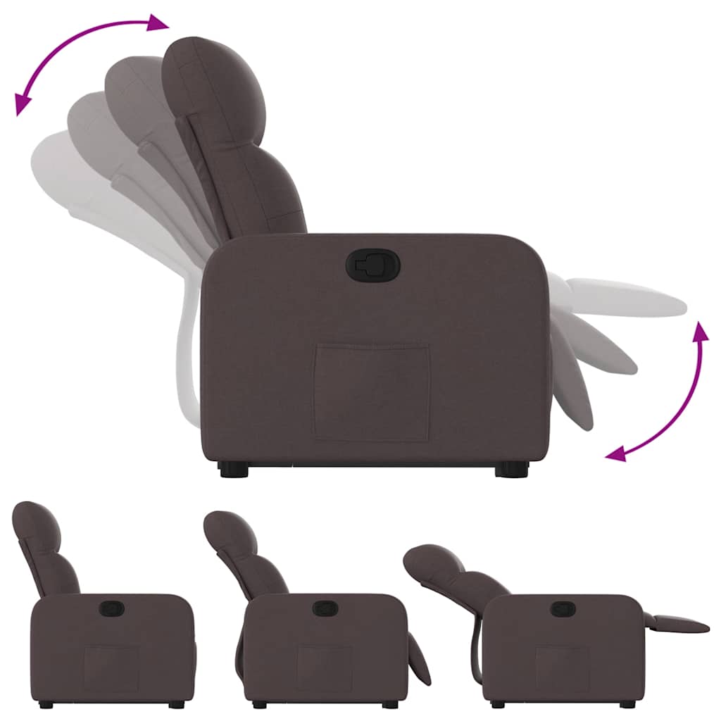 Fauteuil inclinable marron foncé tissu - XIOS