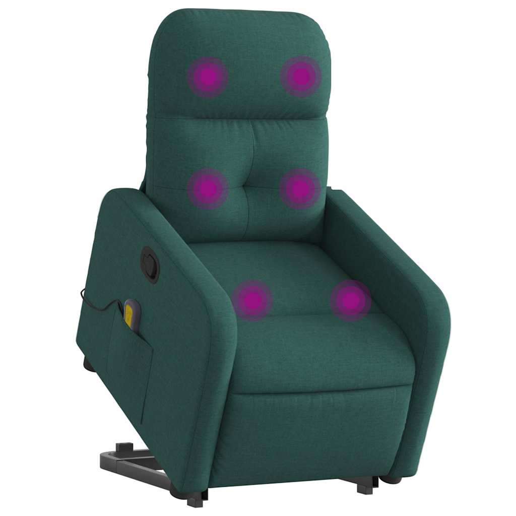 Fauteuil inclinable de massage Vert foncé Tissu - XIOS
