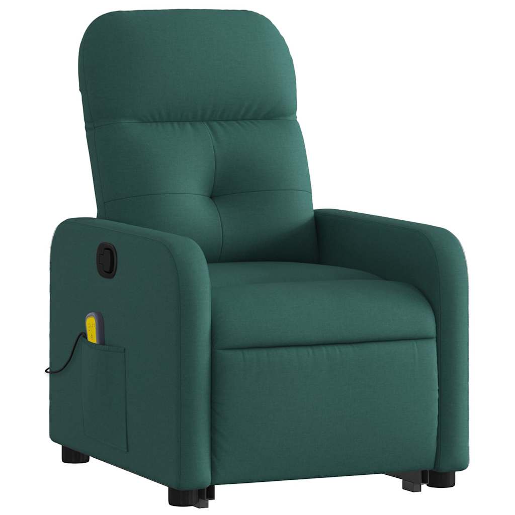 Fauteuil inclinable de massage Vert foncé Tissu - XIOS