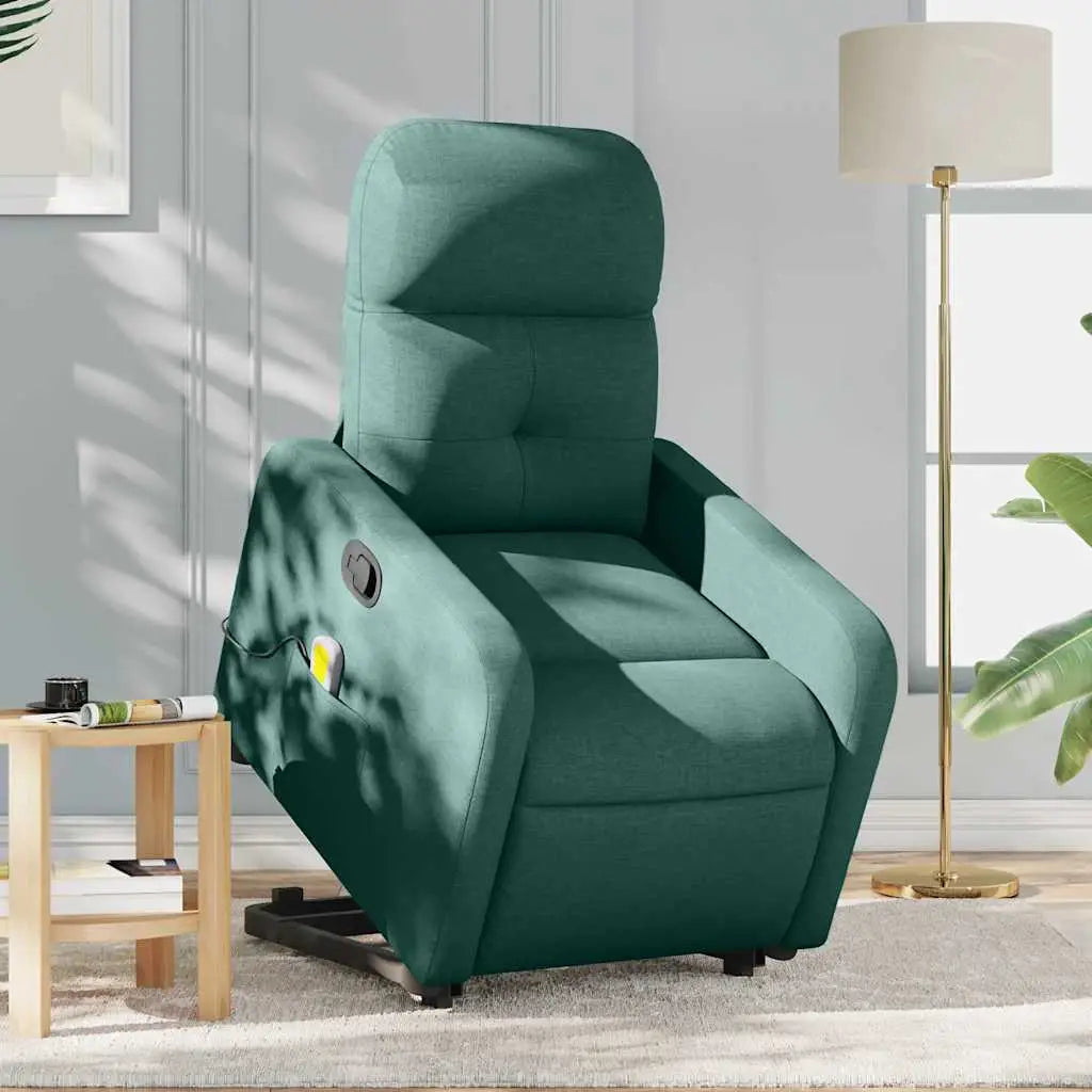Fauteuil inclinable de massage Vert foncé Tissu - XIOS