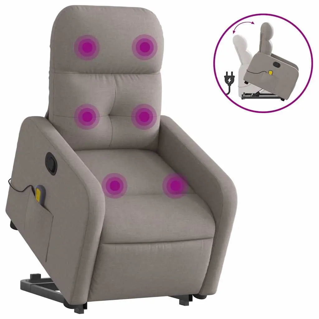 Fauteuil inclinable de massage Taupe Tissu - XIOS