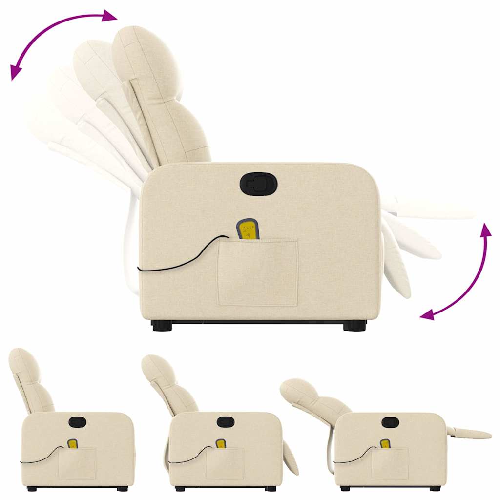 Fauteuil inclinable de massage Crème Tissu - XIOS