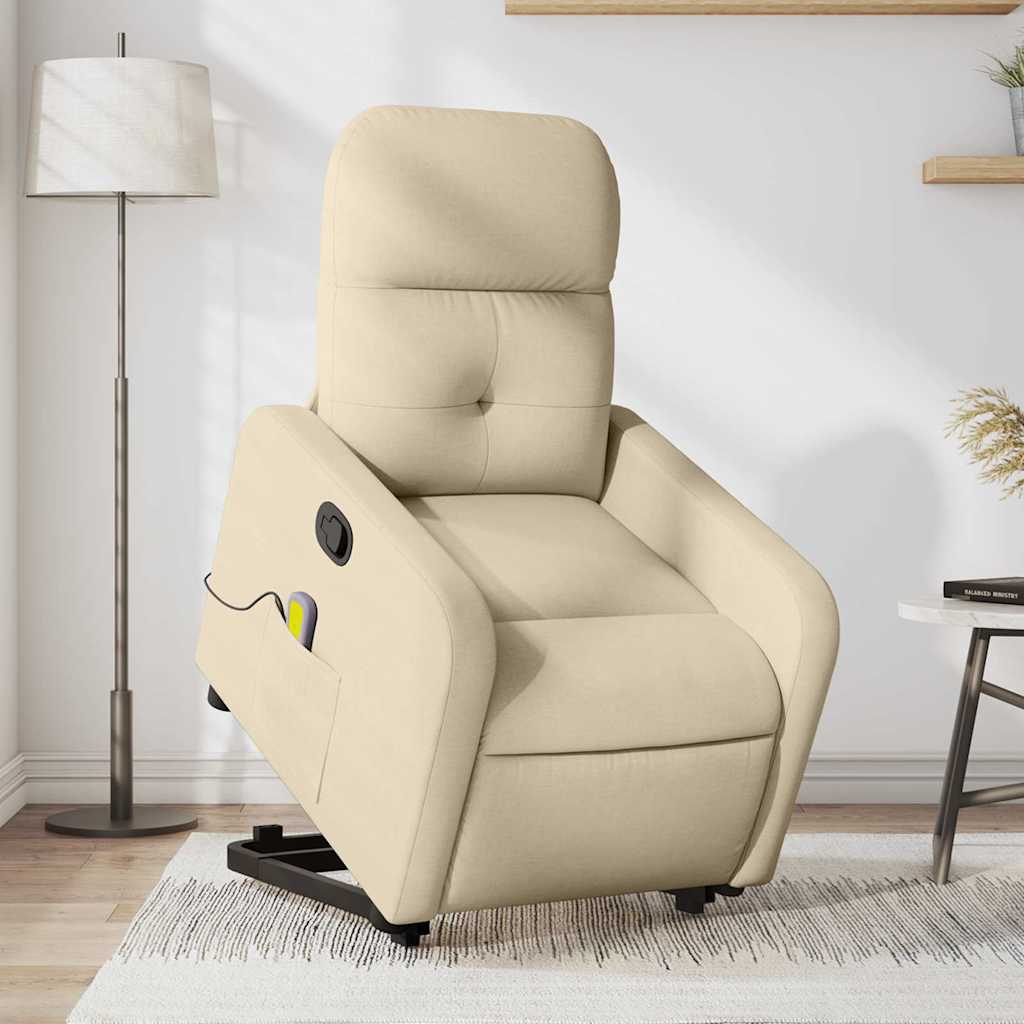Fauteuil inclinable de massage Crème Tissu - XIOS