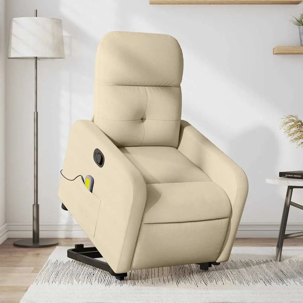 Fauteuil inclinable de massage Crème Tissu - XIOS