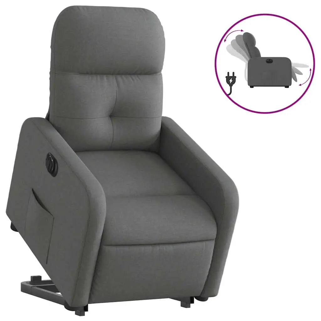 Fauteuil inclinable électrique gris foncé tissu - XIOS