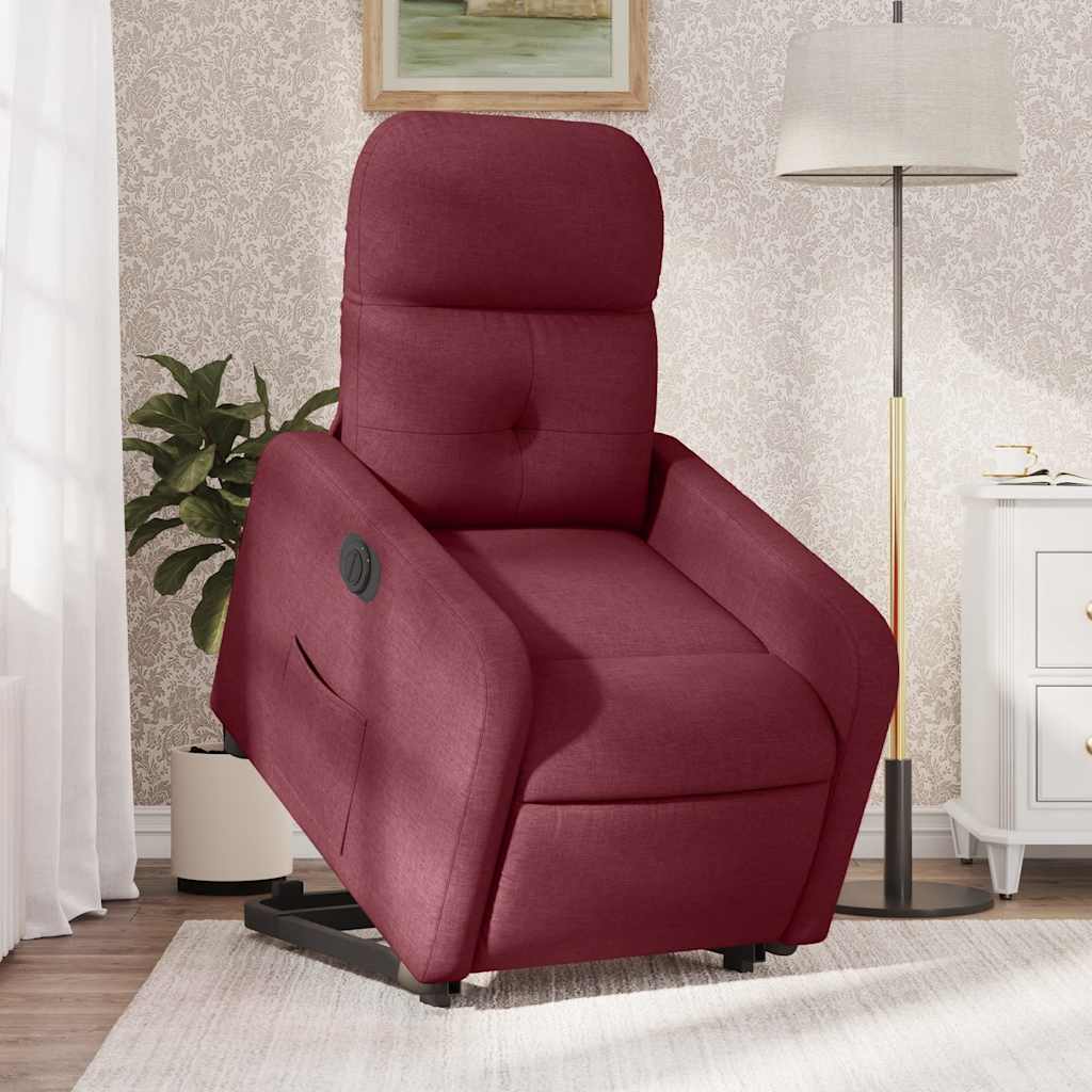 Fauteuil inclinable électrique rouge bordeaux tissu - XIOS
