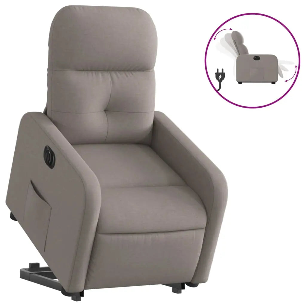 Fauteuil inclinable électrique taupe tissu - XIOS