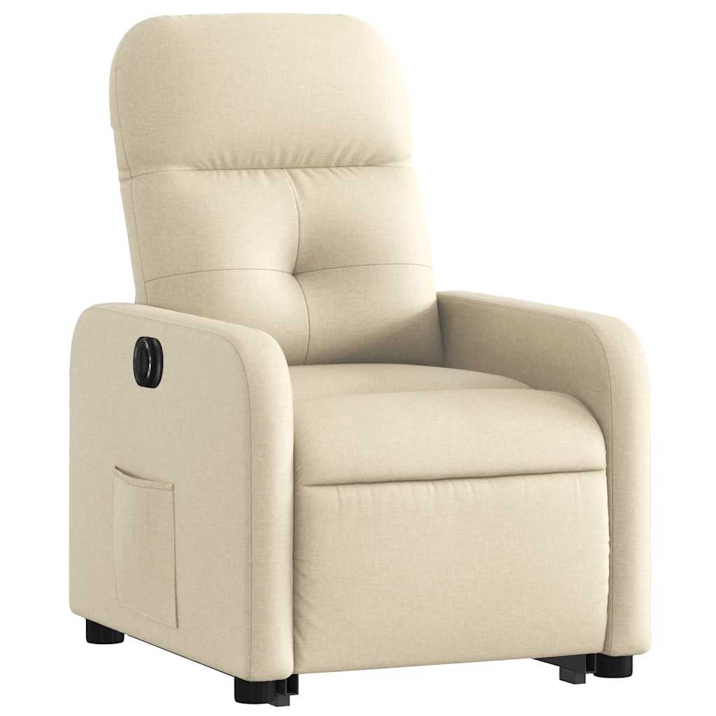 Fauteuil inclinable électrique crème tissu - XIOS