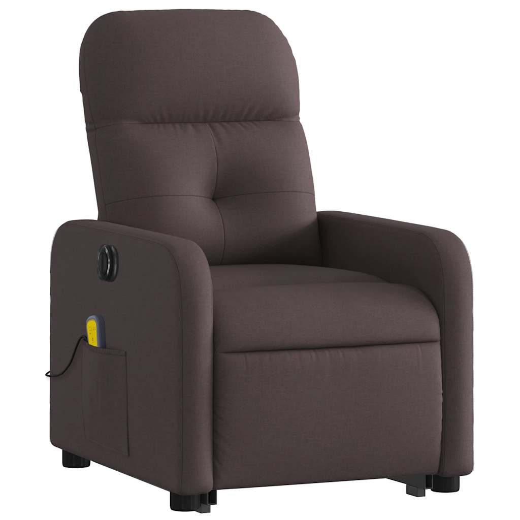 Fauteuil inclinable de massage électrique Marron foncé Tissu - XIOS