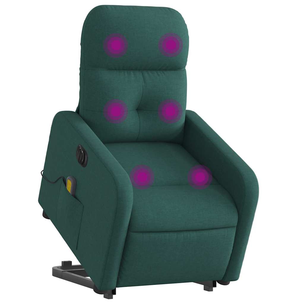 Fauteuil inclinable de massage électrique Vert foncé Tissu - XIOS