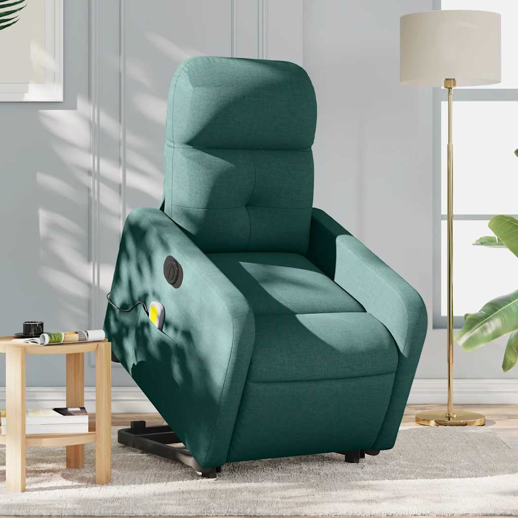 Fauteuil inclinable de massage électrique Vert foncé Tissu - XIOS