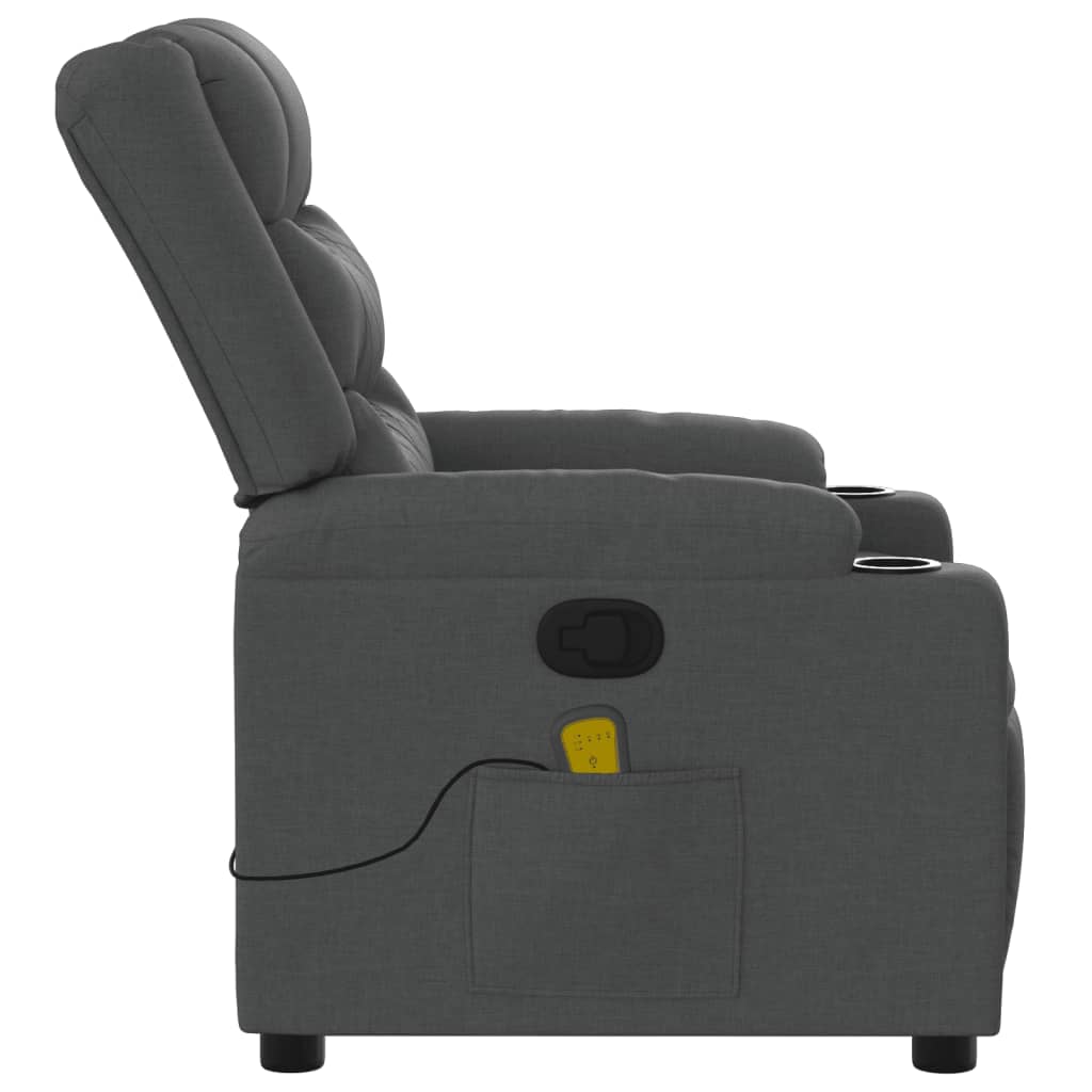 Fauteuil de massage inclinable gris foncé tissu - XIOS