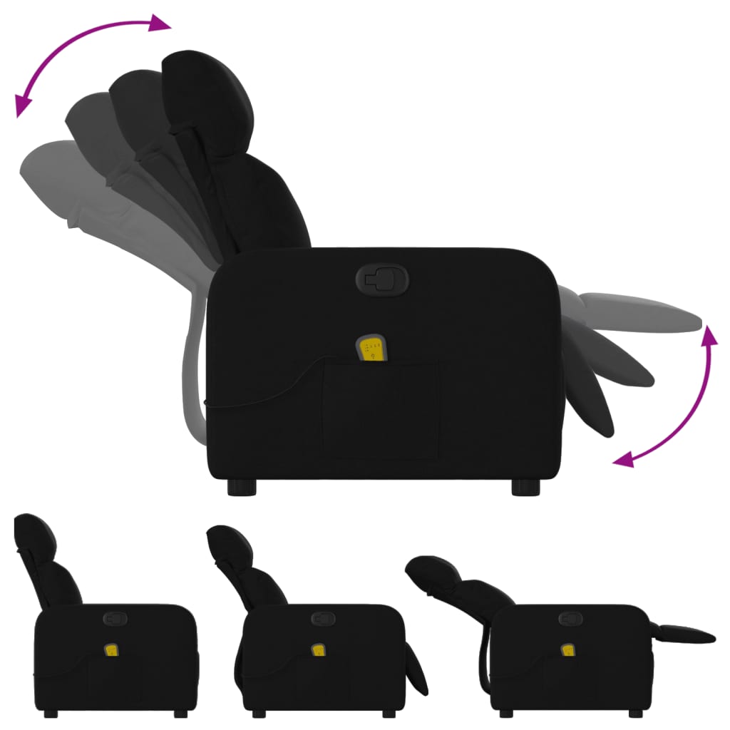 Fauteuil inclinable de massage en tissu noir - XIOS