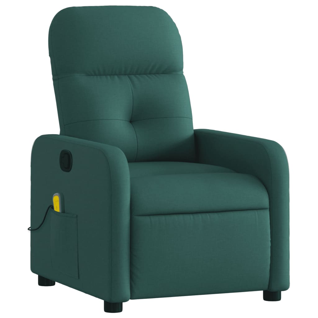 Fauteuil inclinable de massage vert foncé tissu - XIOS