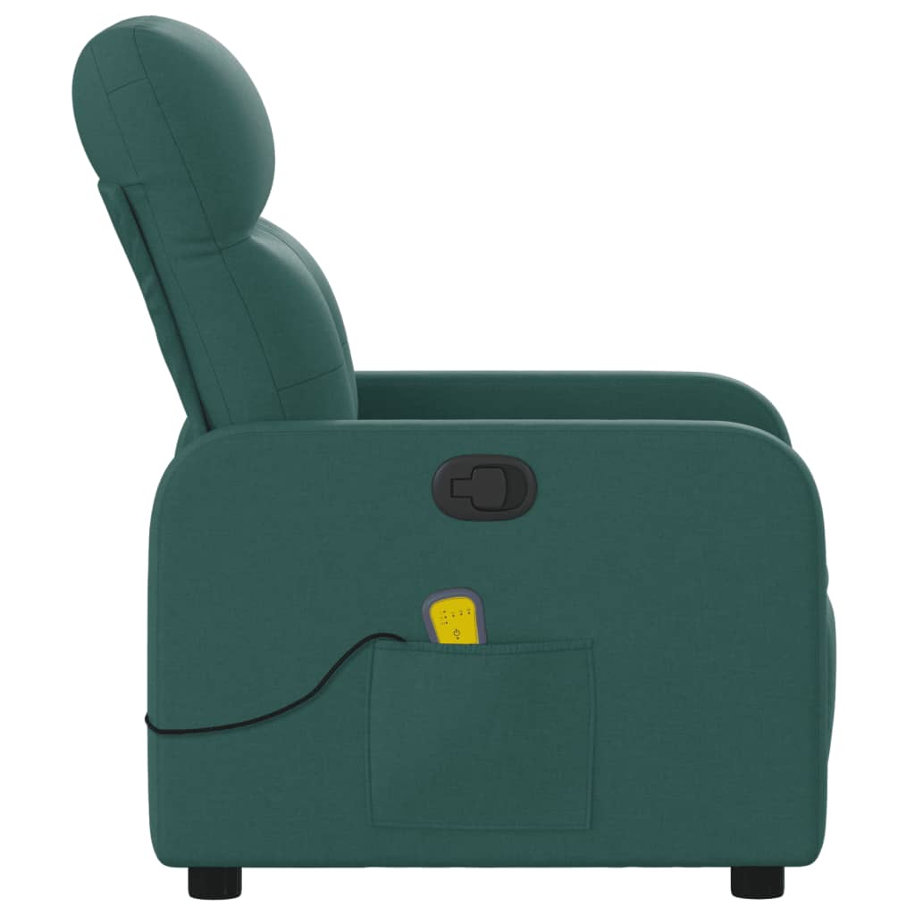 Fauteuil inclinable de massage vert foncé tissu - XIOS