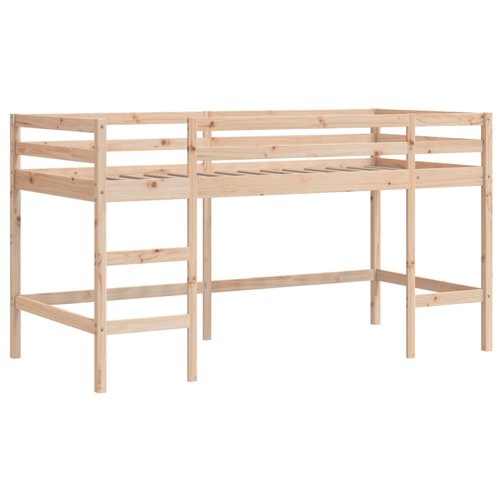 Lit mezzanine enfants avec rideaux sans matelas rose 80x200cm - XIOS