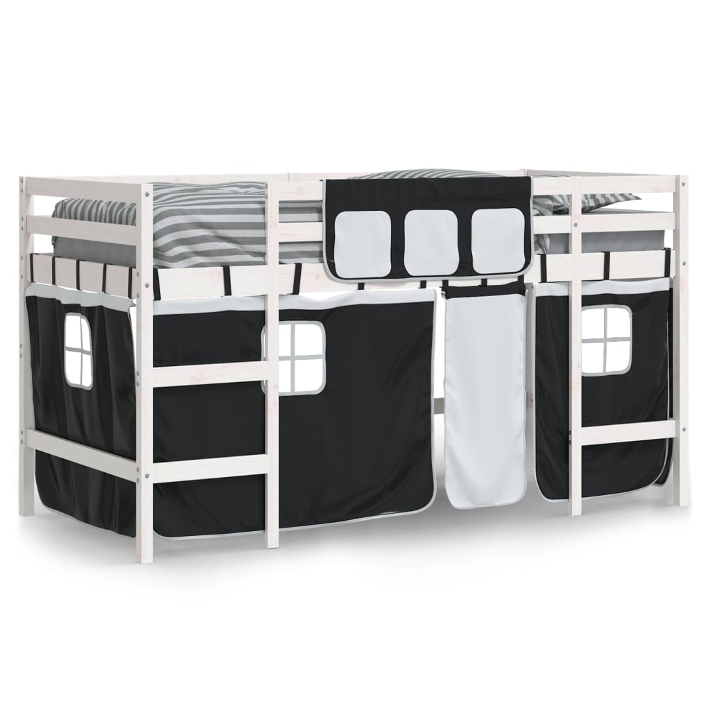 Lit mezzanine pour enfants avec rideaux sans matelas 80x200 cm - XIOS