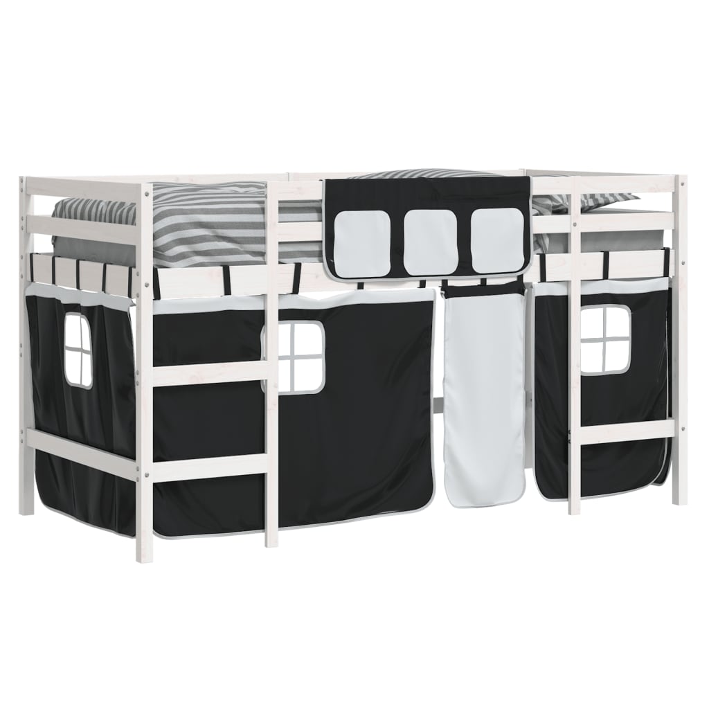 Lit mezzanine pour enfants avec rideaux sans matelas 80x200 cm - XIOS