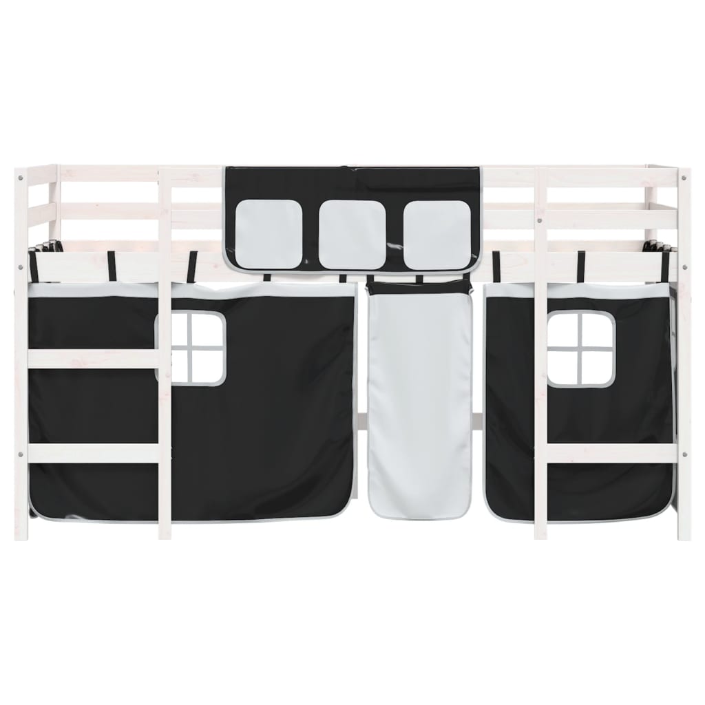 Lit mezzanine pour enfants avec rideaux sans matelas 80x200 cm - XIOS