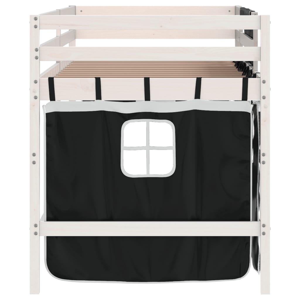 Lit mezzanine pour enfants avec rideaux sans matelas 80x200 cm - XIOS