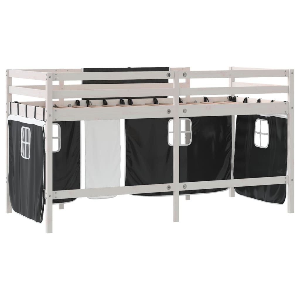Lit mezzanine pour enfants avec rideaux sans matelas 80x200 cm - XIOS