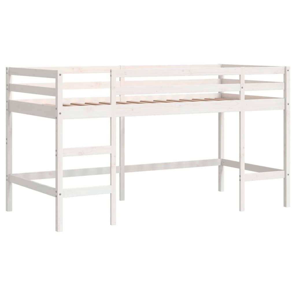 Lit mezzanine enfants avec rideaux sans matelas bleu 80x200cm - XIOS