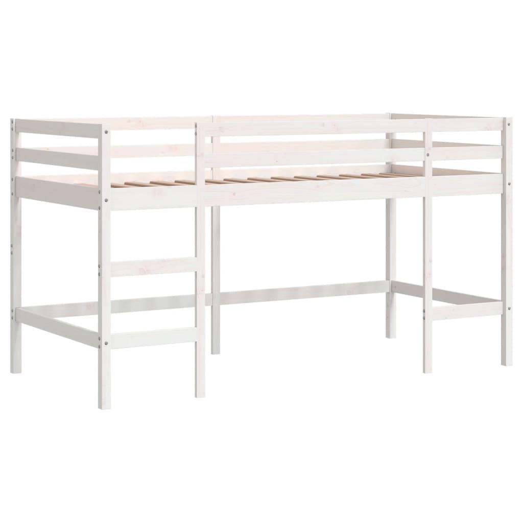Lit mezzanine enfants avec rideaux sans matelas rose 90x190 cm - XIOS