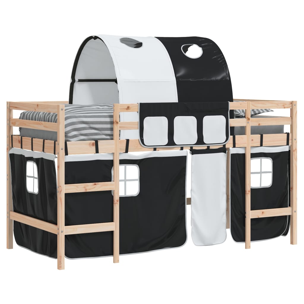 Lit mezzanine enfants avec tunnel sans matelas 90x200 cm - XIOS