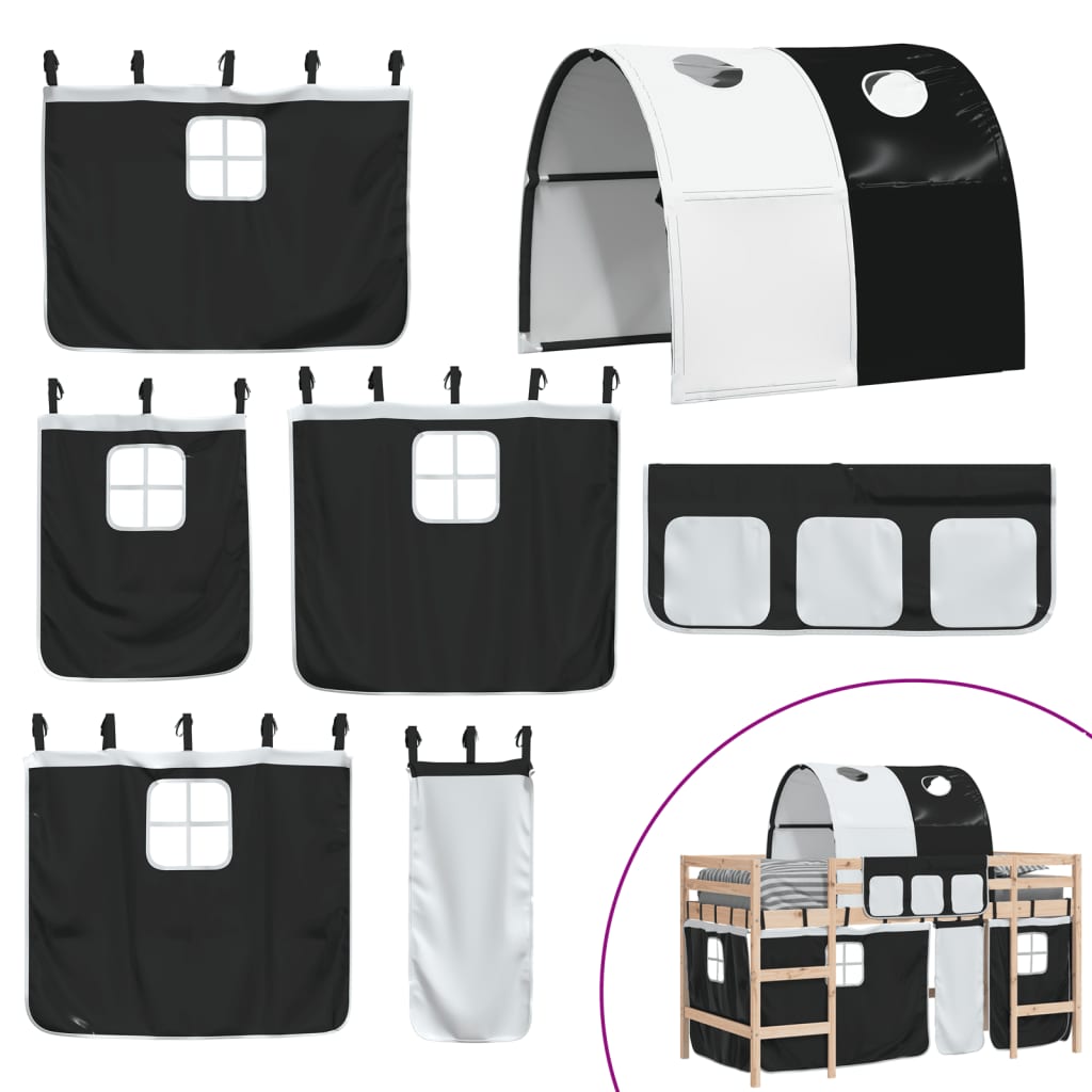 Lit mezzanine enfants avec tunnel sans matelas 90x190 cm - XIOS