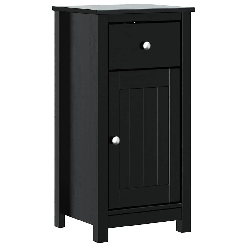Meubles de salle de bain 3 pcs BERG noir bois de pin massif