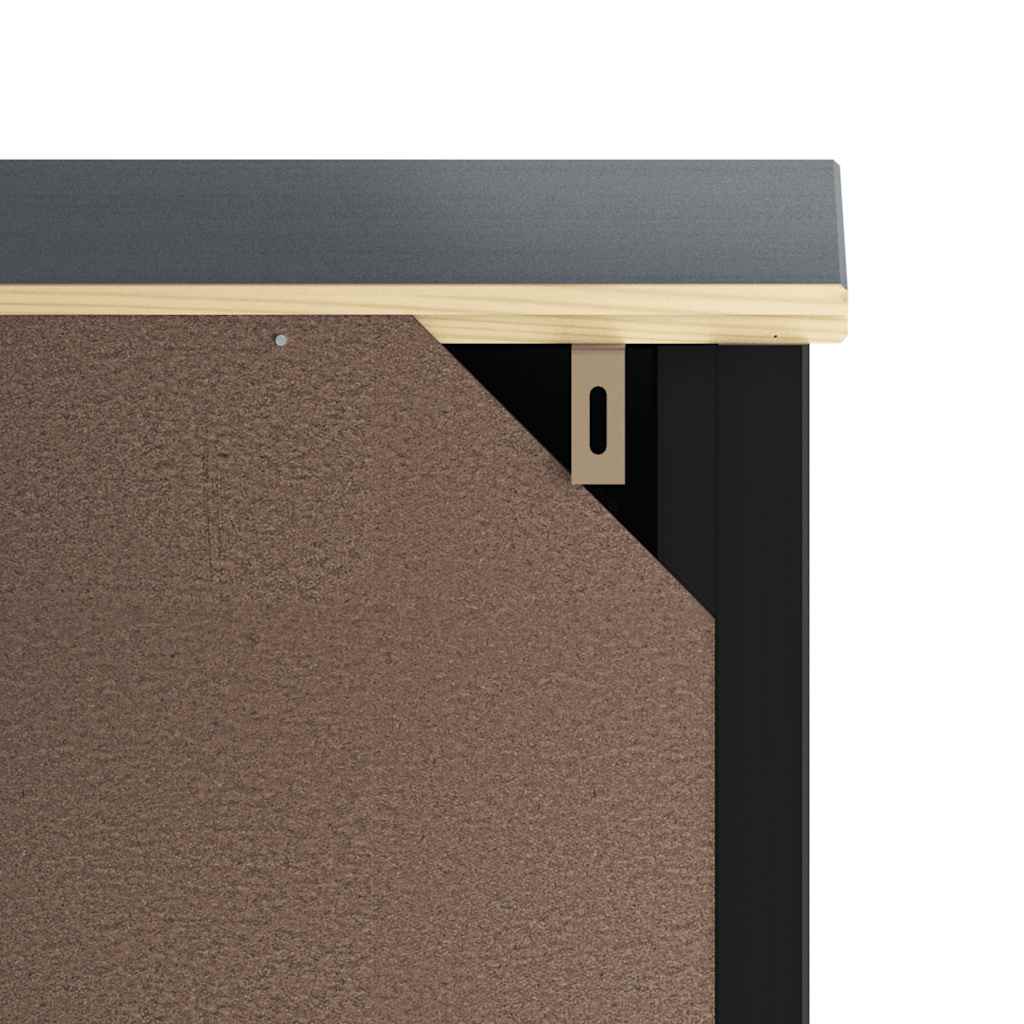 Meubles de salle de bain 3 pcs BERG noir bois de pin massif