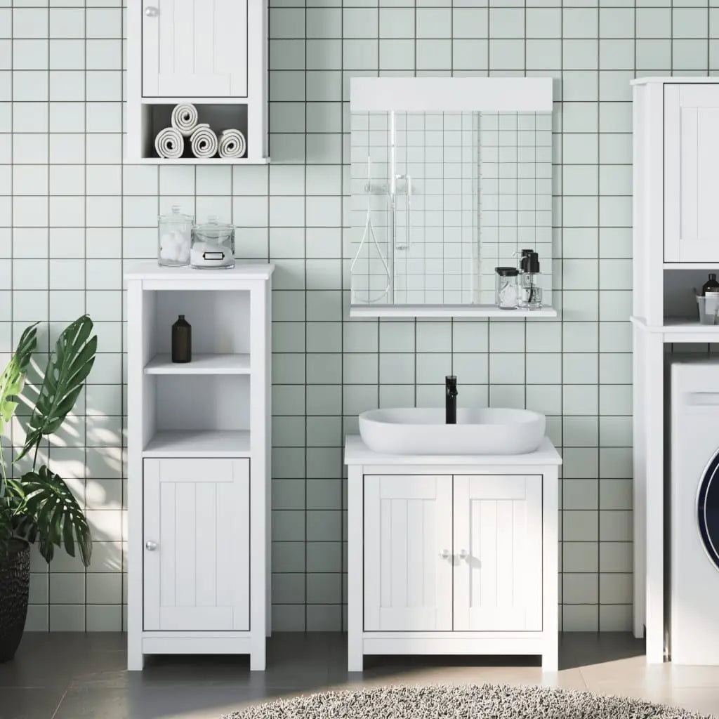 Meubles de salle de bain 3 pcs BERG blanc bois de pin massif - XIOS