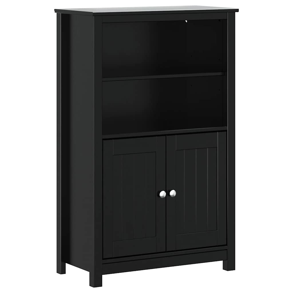 Meubles de salle de bain 3 pcs BERG noir bois de pin massif