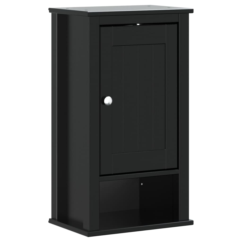 Meubles de salle de bain 3 pcs BERG noir bois de pin massif