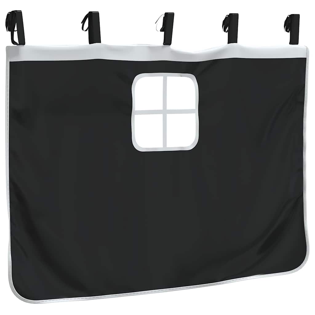 Rideaux pour lit mezzanine blanc et noir polyester - XIOS