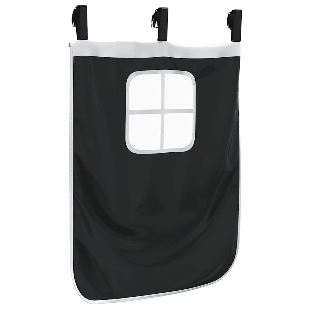 Rideaux pour lit mezzanine blanc et noir polyester - XIOS