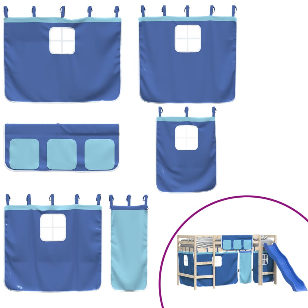 Rideaux pour lit mezzanine bleu polyester - XIOS