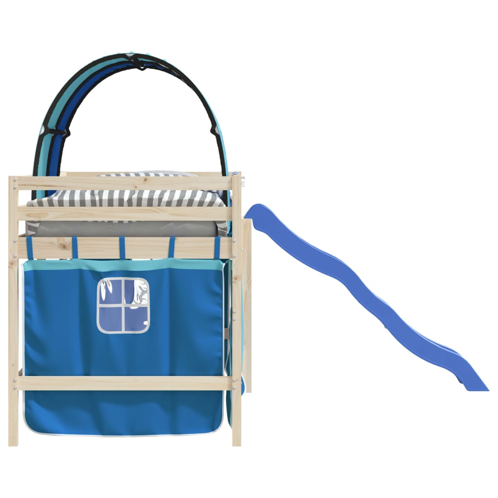 Rideaux pour lit mezzanine avec tunnel bleu polyester - XIOS