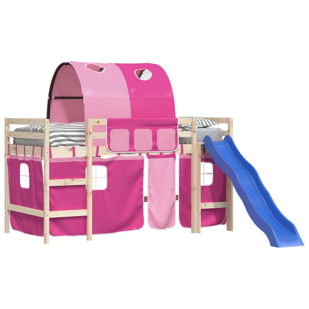 Rideaux pour lit mezzanine avec tunnel rose polyester - XIOS