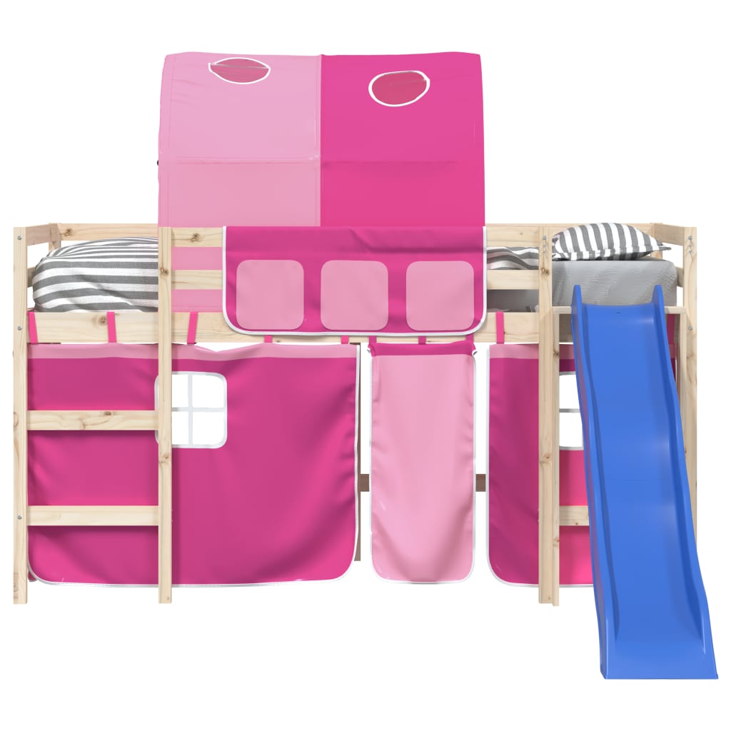 Rideaux pour lit mezzanine avec tunnel rose polyester - XIOS