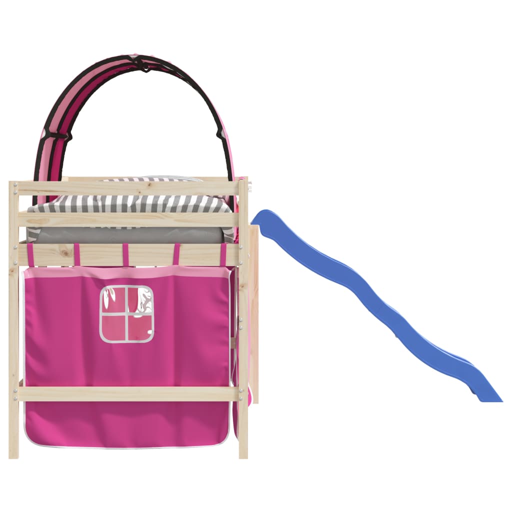 Rideaux pour lit mezzanine avec tunnel rose polyester - XIOS